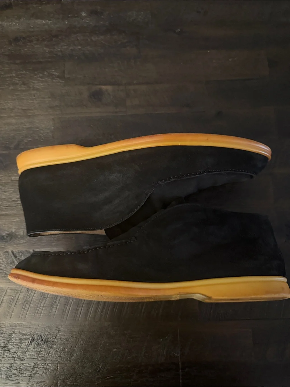 Loro Piana Black Suede Loafers – Men’s US Size 14 – Made in Italy